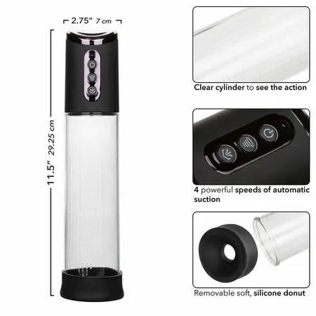 CalExotics Peak 4-Brzinski Punjivi Intimni Pumpni Sistem, Crni