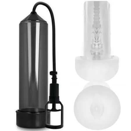 Pump Addicted RX7 Crni Vakuum Sistem sa Stimulacionim Rukavom 24cm