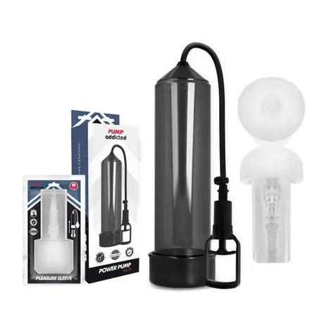 Pump Addicted RX7 Crni Vakuum Sistem sa Stimulacionim Rukavom 24cm