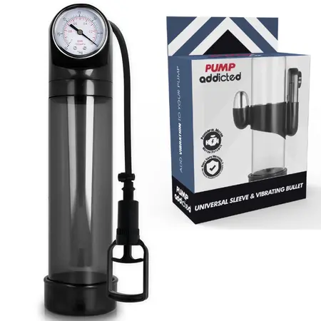 Pump Addicted RX9 Crni Vakuum Trener sa Vibracijom, 30cm, ABS/Silikon