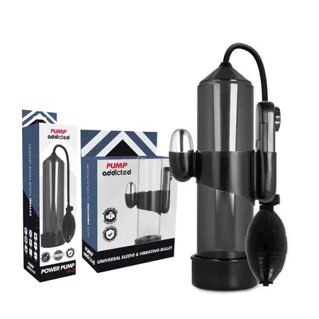 Pump Addicted RX3 Crni Vakuum Sistem sa Vibracijom, 23 cm, ABS Silikon