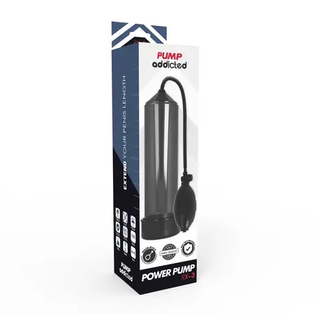 Pump Addicted RX3 Crni Vakuum Trener ABS Silikon 23cm Vodootporan