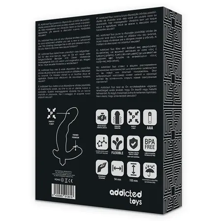 Addicted Toys Prostate Massager Silicone Vibe Black 15x9cm Waterproof