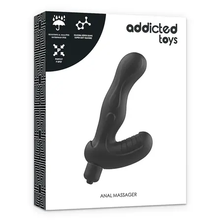 Addicted Toys P-Spot Silikonski Stimulator Prostate Vibrirajući 8x1.5cm Crni