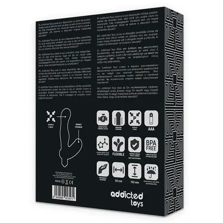 Addicted Toys P-Spot Silikonski Stimulator Prostate Vibrirajući 8x1.5cm Crni