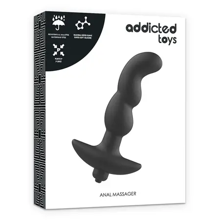 Addicted Toys Analni Masažer Model 2 - Crni, Vibrirajući Silikon, 8x1.5cm