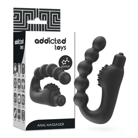 Addicted Toys Vibrirajući Masažer Prostate Anatomski Silikon Crni 11cm