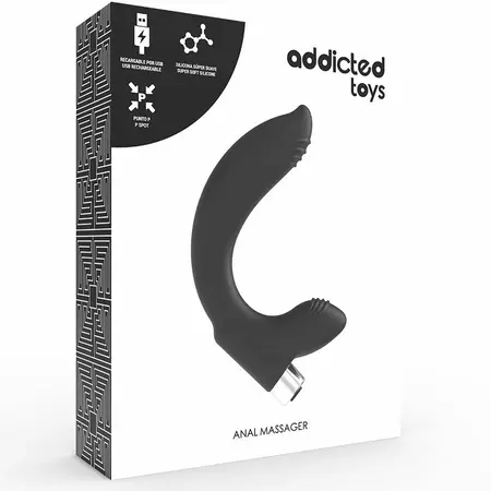 Addicted Toys Model 7 Crni - Punjivi Masažer Prostate, 11 cm