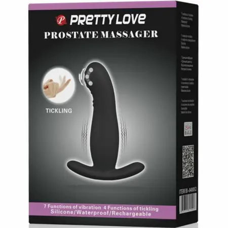 Pretty Love Prostate Model Vibrating Intimate Device, Silicone, Black
