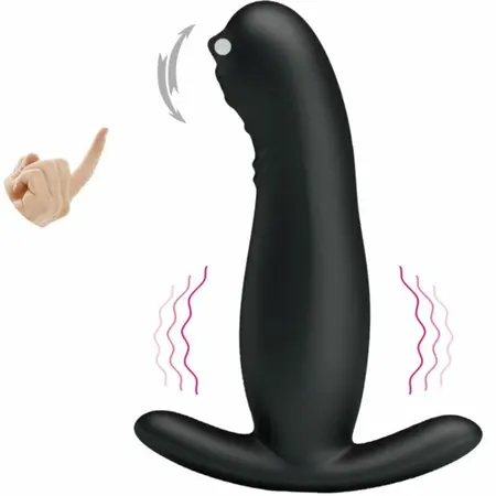 Pretty Love Prostate Model Vibrating Intimate Device, Silicone, Black