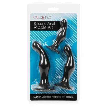 CalExotics Silicone Anal Ripple Kit - 3-Piece Graduated Set with Suction Base