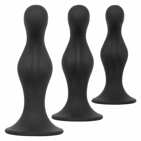 CalExotics Silicone Anal Ripple Kit - 3-Piece Graduated Set with Suction Base