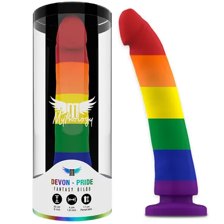 MYTHOLOGY Devon Pride Intimna mašina L - Premium silikon, Pride boje