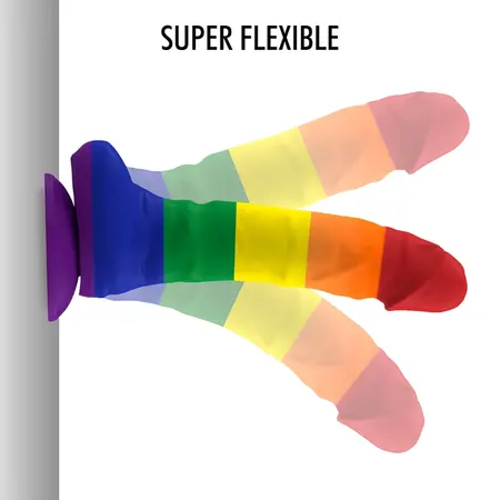 MYTHOLOGY Corey Pride L Silikonski fantazijski uređaj usisna baza Rainbow