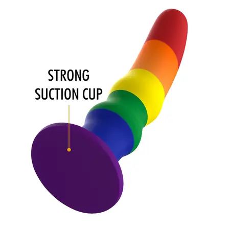 MYTHOLOGY Kuno Pride M - Vibrirajući silikonski fantazijski model, Pride boje