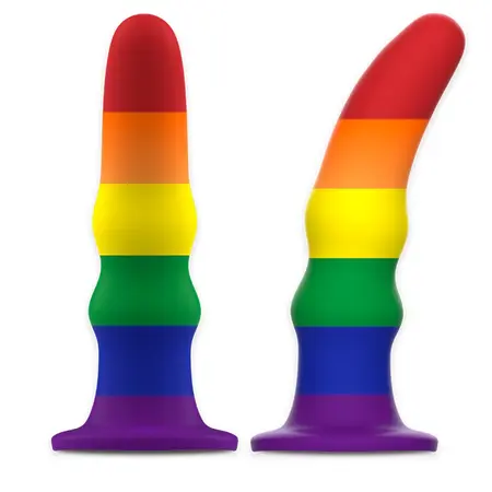 MYTHOLOGY Kuno Pride M - Vibrirajući silikonski fantazijski model, Pride boje