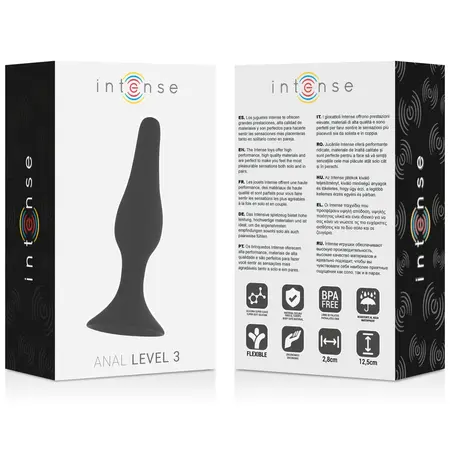 Intense Anal Level 3 Silikonski čep 12.5cm Crni - Napredni model