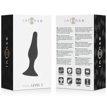 Intense Anal Level 2 Silicone Plug 11.5 cm Black - Advanced Flexible Model