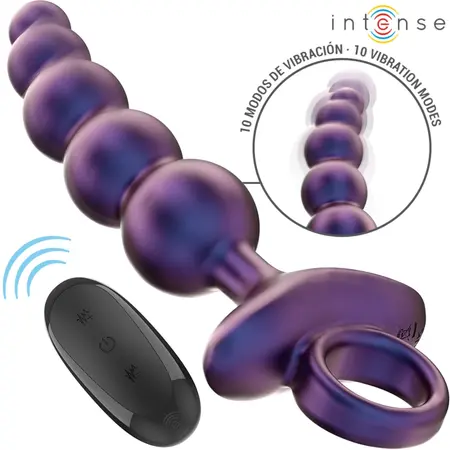 Intense Tito Model 3 Vibrating Anal Plug with Remote Control, Silicone, Black