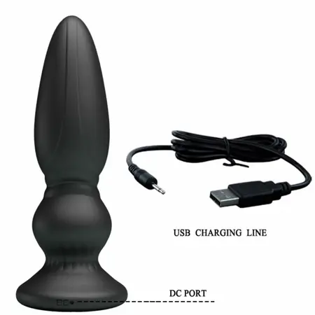 MR PLAY Remote-Controlled Vibrating Anal Model Black USB Rechargeable