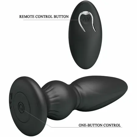 MR PLAY Remote-Controlled Vibrating Anal Model Black USB Rechargeable