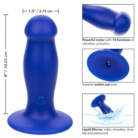 CalExotics Admiral First Mate Blue Silicone Vibrating Anal Plug 10 Modes