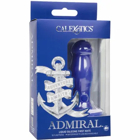 CalExotics Admiral First Mate Blue Silicone Vibrating Anal Plug 10 Modes