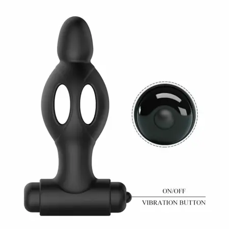 MR PLAY Silicone Vibrating Intimate Plug 10 Modes Crna 11.8cm