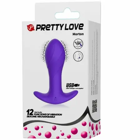 Pretty Love Lilac Vibrating Anal Plug Silicone USB Rechargeable 12 Modes
