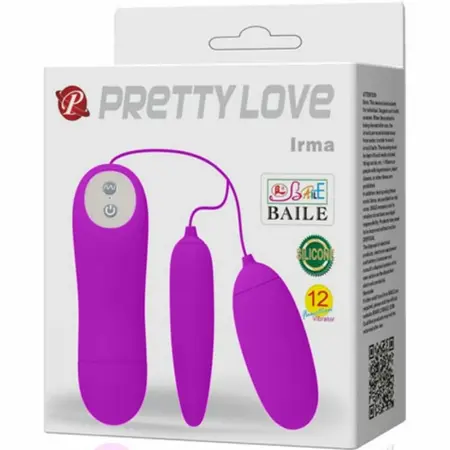 Pretty Love Irma Duplo Vibrirajuće Jaje Silikon Bežično 12 Modova Pink