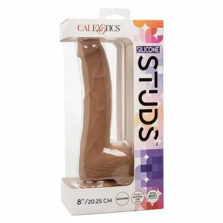 CalExotics Silicone Studs 20 cm Braon - Fleksibilni Anatomski Model sa Sisaljkom