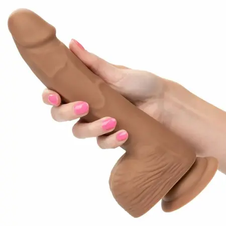 CalExotics Silicone Studs 20 cm Braon - Fleksibilni Anatomski Model sa Sisaljkom