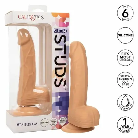 CalExotics Silicone Studs 15.2 cm - Boja Kože, Fleksibilna Sisaljka