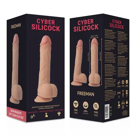 CYBERSILICOCK Freeman 20cm Ultra Soft Liquid Silicone Model with Suction Base