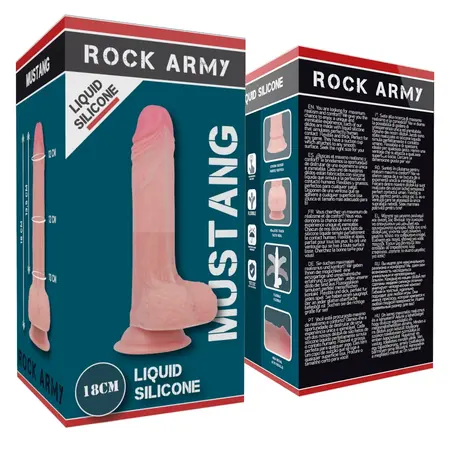 ROCKARMY Mustang Tečni Silikonski Intimni Model 18cm Bež Sisaljka