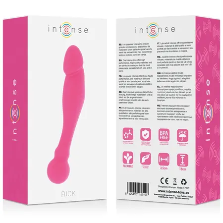 INTENSE Silicone Rick Dual-Sided Pink Flexible Massager 18cm