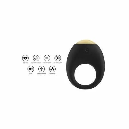 ToyJoy Luz Eclipse Light USB Punjivi Silikonski Prsten, 7 Režima, LED, Crni