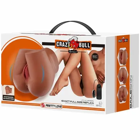 CRAZY BULL BM-009251Z Intimate Dual-Channel Anatomical Vibrating Model, Flesh Tone, Remote Controlled