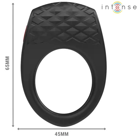 INTENSE Clover Black Vibrating Ring with Remote, 10 Modes, Rechargeable