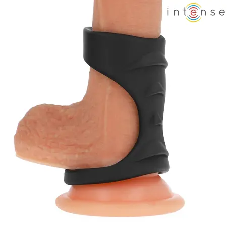 INTENSE THEO Dvostruki Silikonski Crni Potporni Prsten Model 3, 5.1 cm