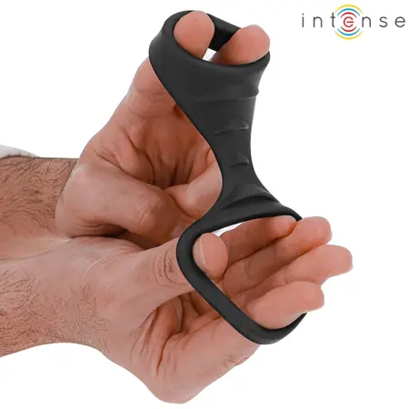 INTENSE THEO Dvostruki Silikonski Crni Potporni Prsten Model 3, 5.1 cm