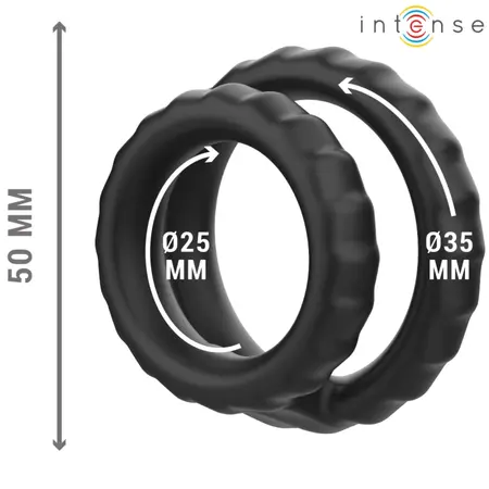 INTENSE Dewey Double Silicone Black Support Ring Model 2 - 5 cm