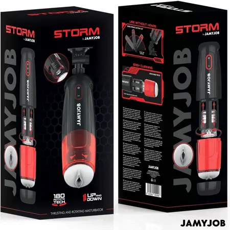 Jamyjob Storm Automatic Device 10 Modes Black-Red USB Waterproof