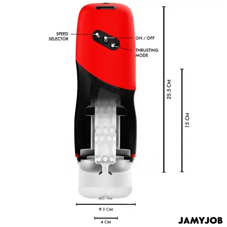 Jamyjob Xpeed Automatic Intimate Machine 5 Modes Sound Black-Red