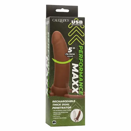 CalExotics Performance Maxx Thick Dual Vibrating Machine Brown 10 Modes