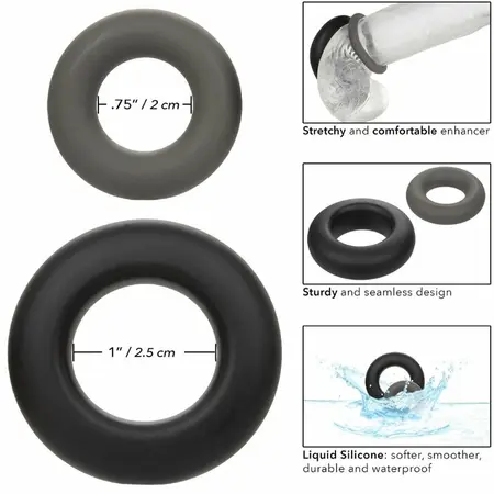 CalExotics Alpha Prolong Set od 2 Siva silikonska potporna prstena