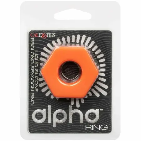 CalExotics Alpha Prolong Tečni silikonski heksagonalni prsten Narandžasti 2 cm