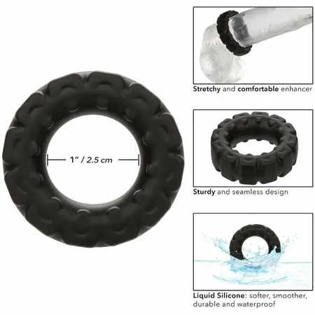 CalExotics Alpha Tečni silikonski Tread prsten Crni 2.5 cm Izdržljiv
