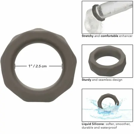 CalExotics Alpha Prolong Silikonski prsten Sivi - Bešavni pojačivač udobnosti 2.5 cm