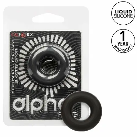 CalExotics Alpha Tečni silikonski srednji potporni prsten Crni 2cm